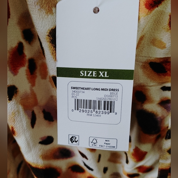 #36 Sofia Vergara Sweetheart Ruffle Long Midi Dress ~ Size XL - Picture 12 of 12